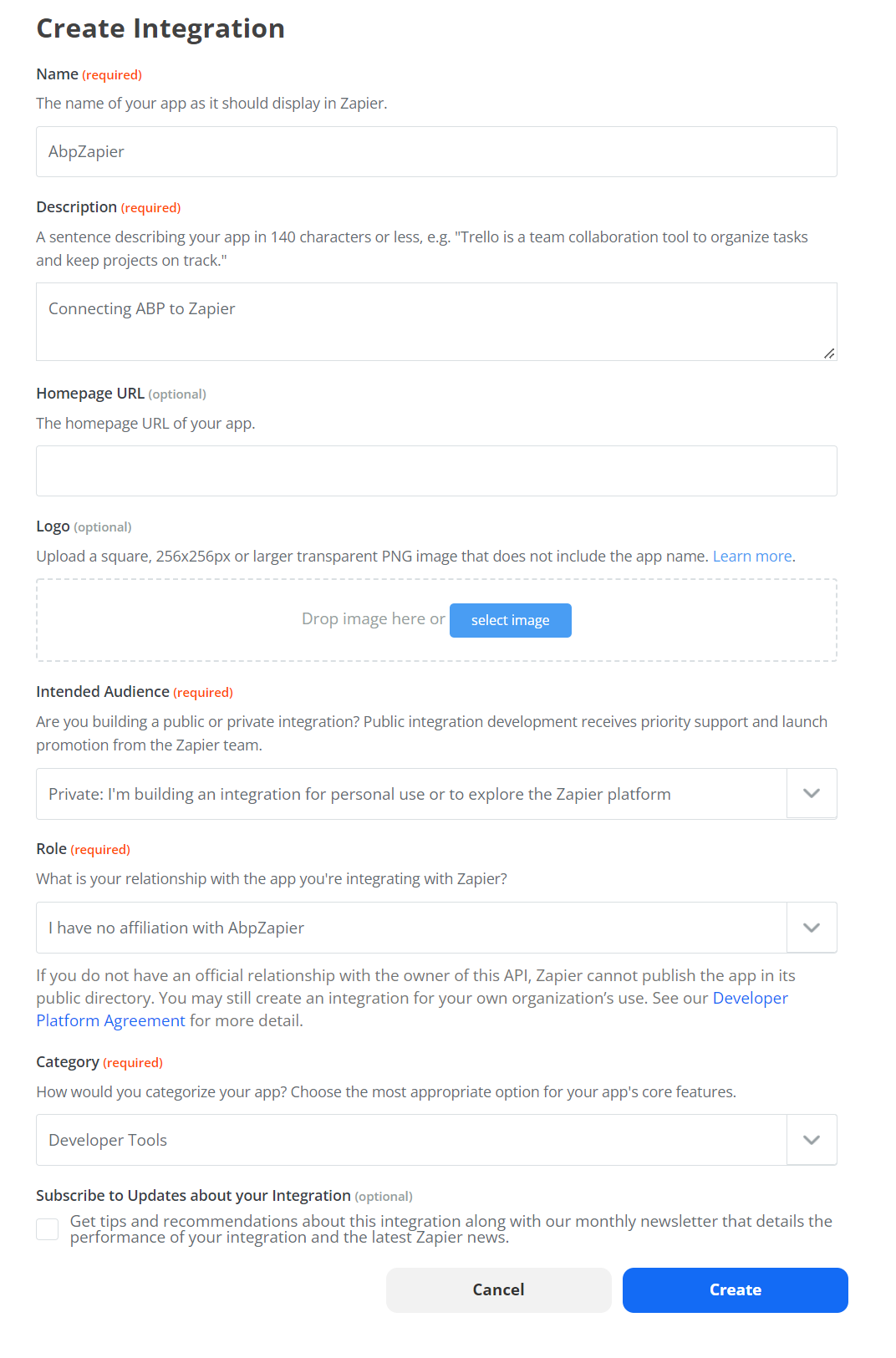 zapier_create_integration_form.png